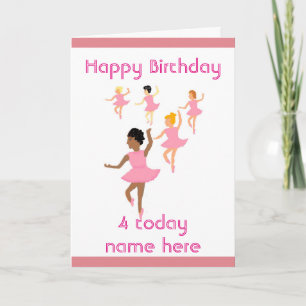 Ballerina, enfant carte d'anniversaire ajouter nom