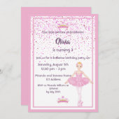 Ballerina et invitations à la fête d'anniversaire  (Devant / Derrière)