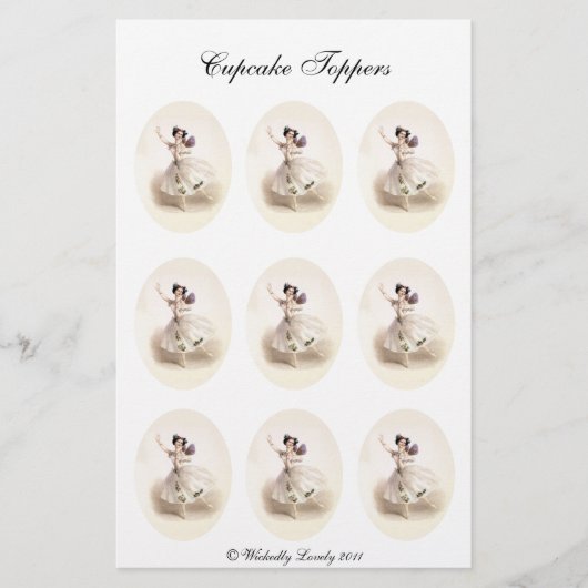 Ballerina Fairy Cupcake Toppers Briefpapier (Voorkant)
