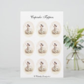 Ballerina Fairy Cupcake Toppers Briefpapier (Staand voorkant)