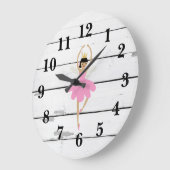 Ballerina Fairy Decor Rustic Shiplap Large Clock Grote Klok (Hoek)