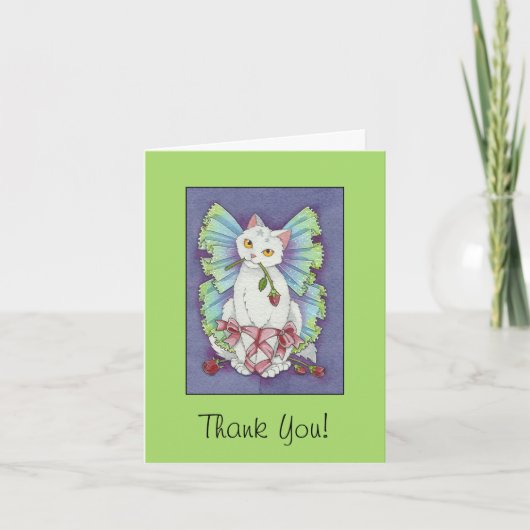 Ballerina Fairy Kitty Chat Cute Carte de remerciem (Devant)