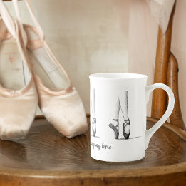 Ballerina Feet in Dance Shoes - Uw slogan op een Porselein Kop