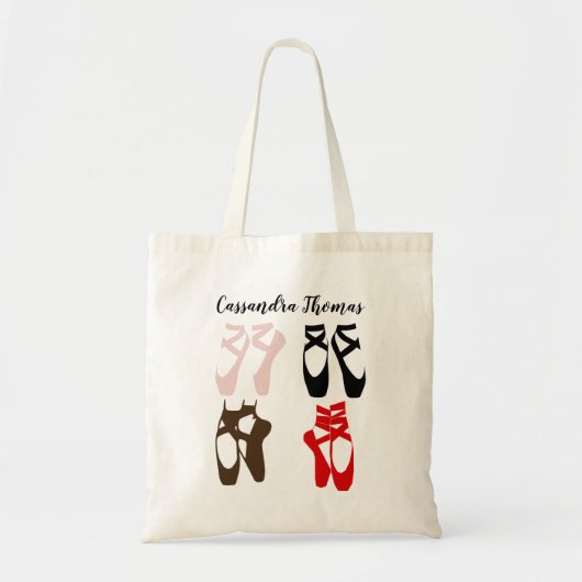Ballerina Feet on Pointe DIY Colors Silhouettes Tote Bag (Voorkant)