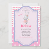 Ballerina fille invitation d'anniversaire, twirl d (Devant)