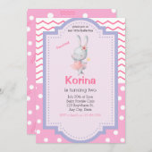 Ballerina fille invitation d'anniversaire, twirl d (Devant / Derrière)