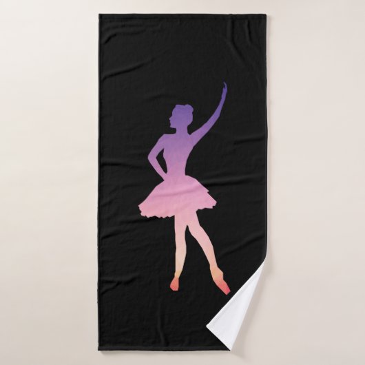 Ballerina fille silhouette rose violet (Serviette de bain)