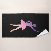 Ballerina fille silhouette rose violet (Serviette de bain)