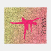 Ballerina fleece deken, gepersonaliseerd met naam. (Voorkant (Horizontaal))