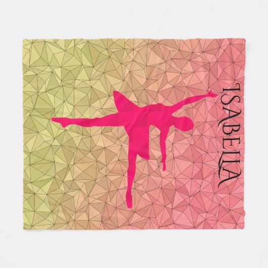 Ballerina fleece deken, gepersonaliseerd met naam. (Voorkant (Horizontaal))
