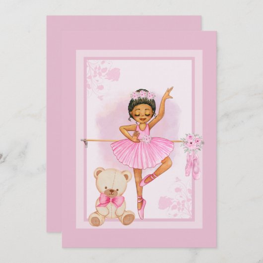 Ballerina flora uitnodiging (Voorkant / Achterkant)