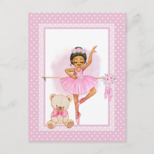 Ballerina floraI polka dots Invitation Briefkaart