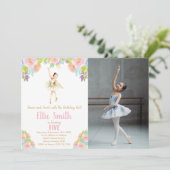 Ballerina Floral Invitations d'anniversaire avec p (Debout devant)