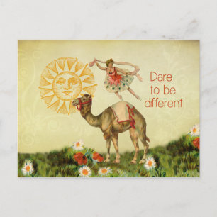  Ballerina, Flowers en Camel Collage Briefkaart