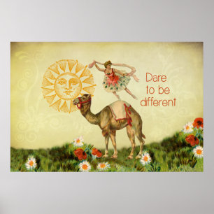  Ballerina, Flowers en Camel Collage Poster