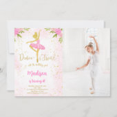 Ballerina foto uitnodiging (Voorkant)
