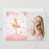 Ballerina foto uitnodiging (Voorkant)