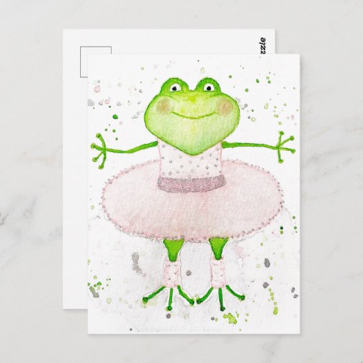 Ballerina Frog Briefkaart (Voorkant / Achterkant)