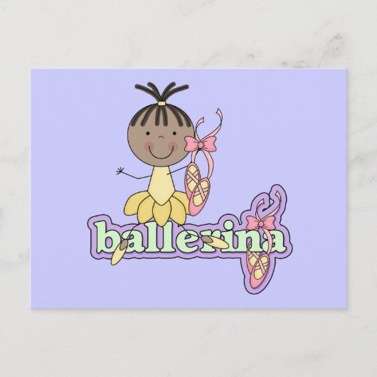 Ballerina - Gele T-shirts en Gifts Briefkaart (Voorkant)