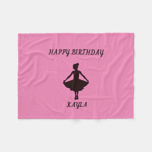 Ballerina gelukkig verjaardag aangepaste fleece de (Voorkant (Horizontaal))