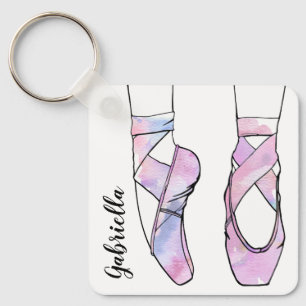 Ballerina gepersonaliseerd ballet sleutelhanger