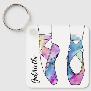 Ballerina gepersonaliseerd ballet sleutelhanger