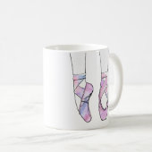 Ballerina gepersonaliseerd roze ballet koffiemok (Voorkant rechts)