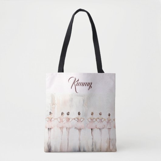 Ballerina gepersonaliseerde Canvas tas (Voorkant)