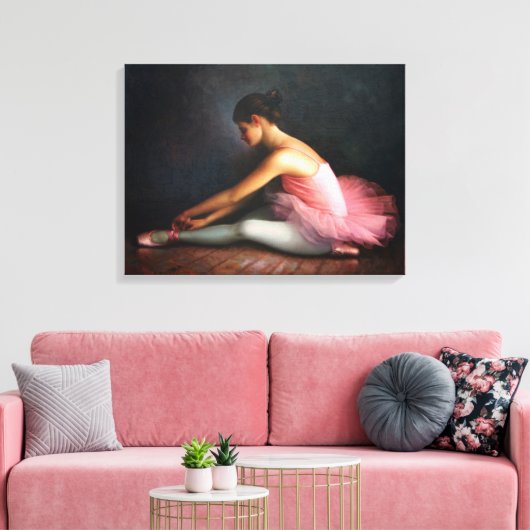 Ballerina gewikkeld doek canvas afdruk (Insitu (Woonkamer))