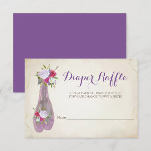 Ballerina Girl Baby shower Diaper Raffle Kaart