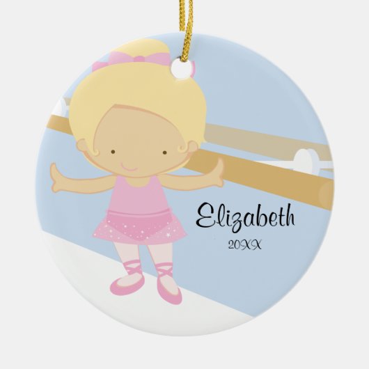 Ballerina Girl Ballet Dance kerstversiering Keramisch Ornament (Voorkant)