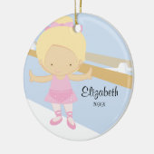 Ballerina Girl Ballet Dance kerstversiering Keramisch Ornament (Links)