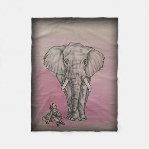 Ballerina Girl met Elephant Fleece Deken