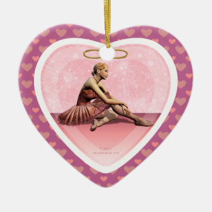 Ballerina Girl Persoonlijke benaming Heart Ornamen Keramisch Ornament