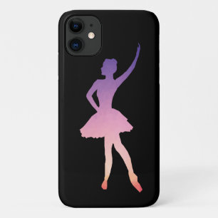 Ballerina girl silhouette roze paars iPhone 11 hoesje