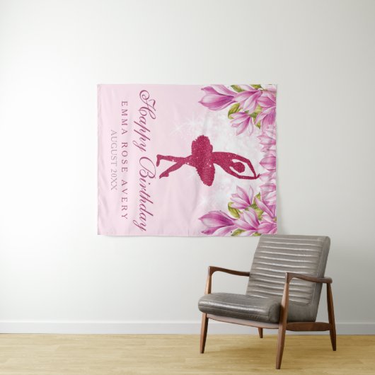 Ballerina Glitter Gefeliciteerd Muurdecoratie Wandkleed (In Situ (horizontaal))