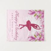 Ballerina Glitter Gefeliciteerd Muurdecoratie Wandkleed (Voorkant (horizontaal))