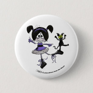 Ballerina Gothic Stijl Ronde Button 5,7 Cm