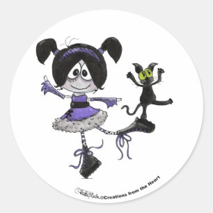 Ballerina Gothic Stijl Ronde Sticker