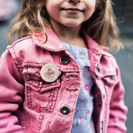 Ballerina Hamster Meisjes Verjaardag Gepersonalise Ronde Button 3,2 Cm