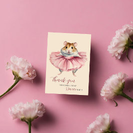 Ballerina Hamster Verjaardag Dans Feest Dank u Bedankkaart