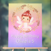 Ballerina Happy 5th Birthday Pink Party Banner Acryl Bord (Neutraal)