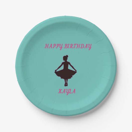 Ballerina Happy Birthday Party Paper Bord (Voorkant)