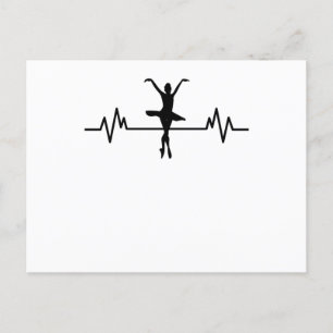 Ballerina Hartslag Ontwerp Leuk Klassiek Ballet Ca Briefkaart