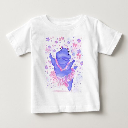 Ballerina Hippo Ballet Dancer Funny Baby T-shirt (Devant)