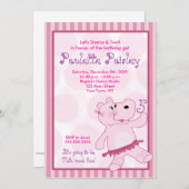 BALLERINA HIPPO Ballet Tutu Invitation fille (Devant / Derrière)