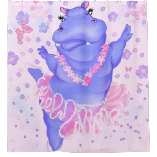 Ballerina Hippo Douchegordijn (Voorkant)