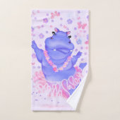 Ballerina Hippo Drôle serviettes de bain amusant D (Serviette à main)