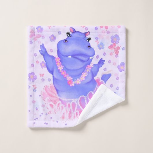 Ballerina Hippo Drôle serviettes de bain amusant D (Gant de toilette)
