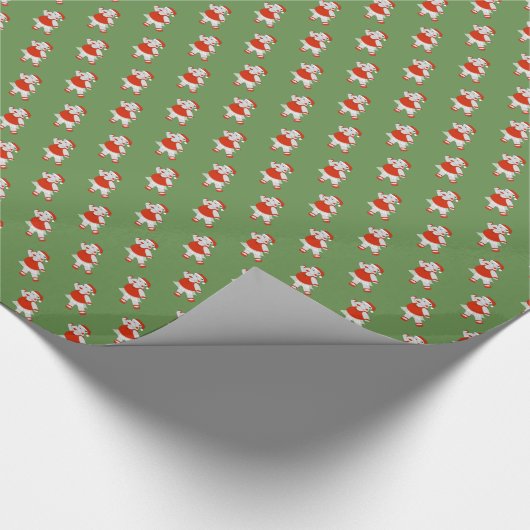 Ballerina Hippo - kerstman Cadeaupapier (Hoek)